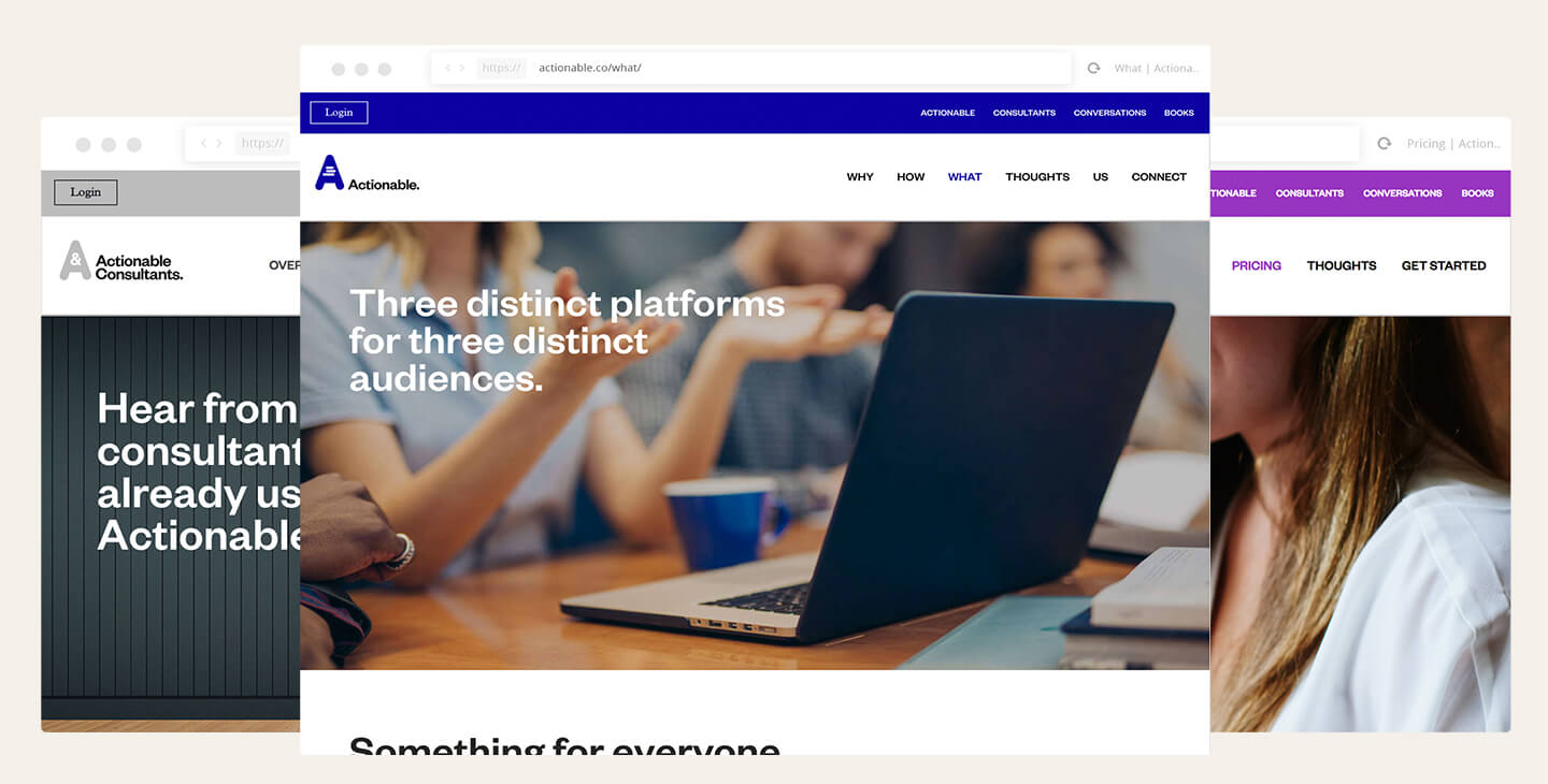 Actionable - three websites